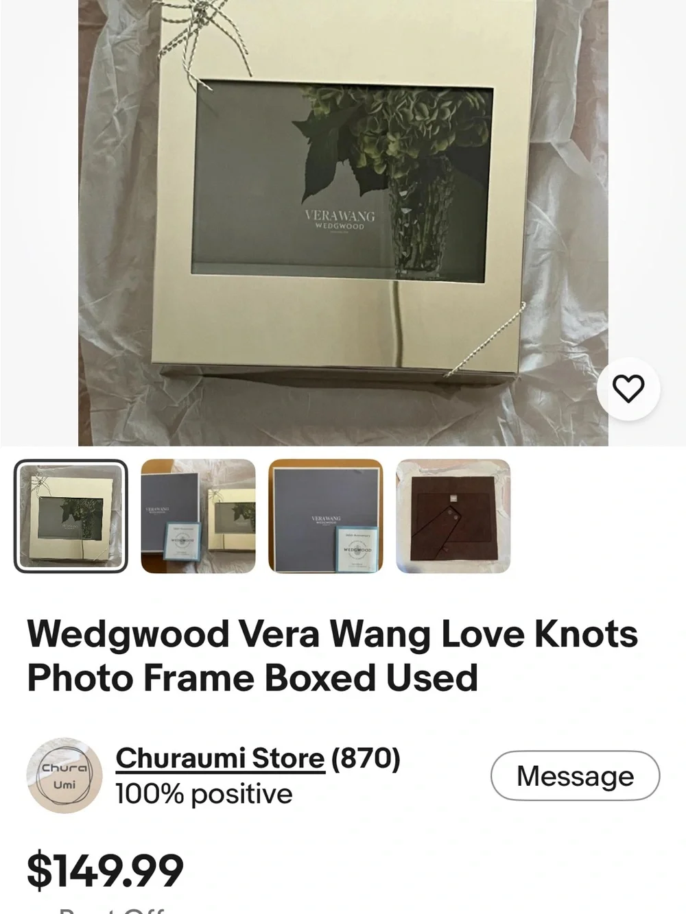 Love Knots Silver Photo Frame